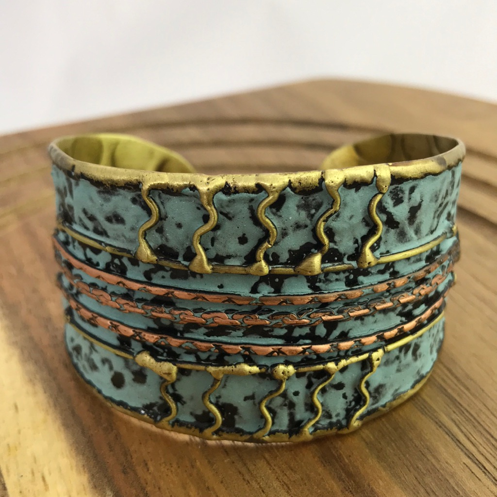 Beautiful Artisan Patina Finish Cuff Bracelet 1.5